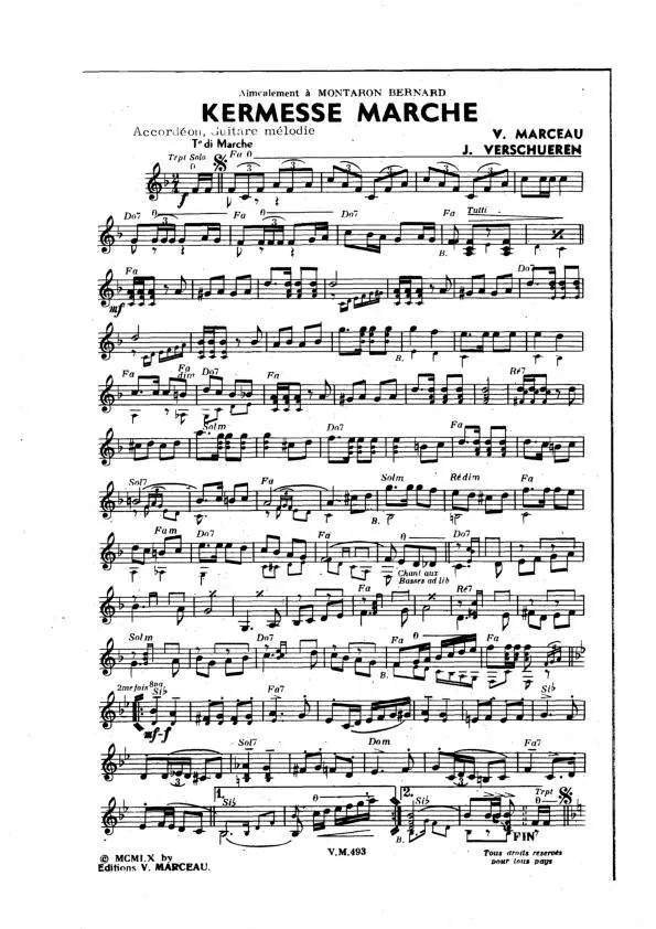 télécharger la partition d'accordéon Kermesse Marche (Orchestration Complète) + Accordéon ballade au format PDF