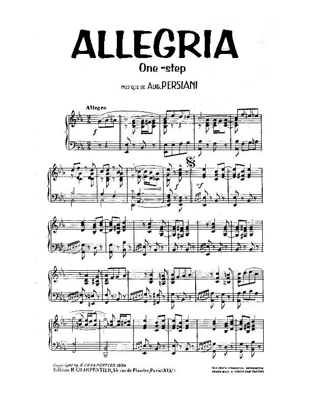 télécharger la partition d'accordéon Allegria (One Step) au format PDF