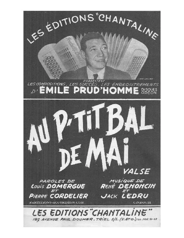 télécharger la partition d'accordéon Au p'tit bal de mai (Valse Chantée) au format PDF