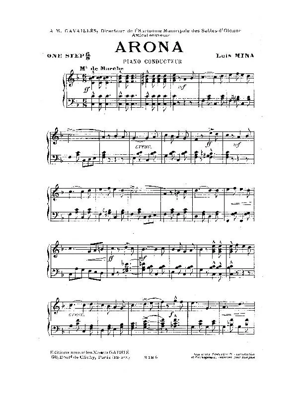 télécharger la partition d'accordéon Arona (Marche) au format PDF