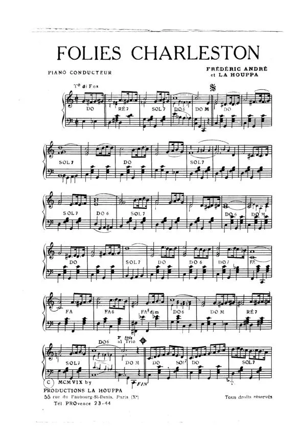 télécharger la partition d'accordéon Folies Charleston (Fox) au format PDF