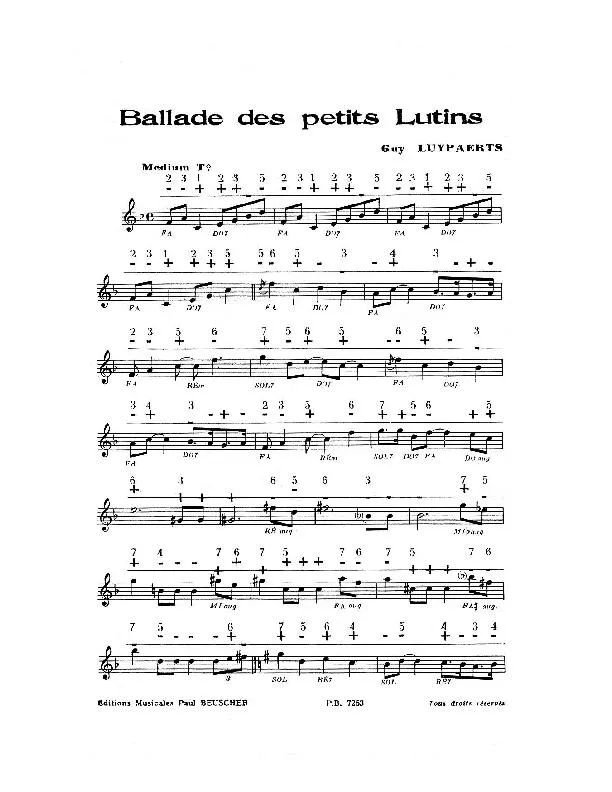 télécharger la partition d'accordéon Ballade des petits lutins au format PDF