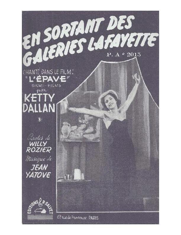 télécharger la partition d'accordéon En sortant des Galeries Lafayette (Du film : L'épave) (Chant : Kitty Dallan) au format PDF