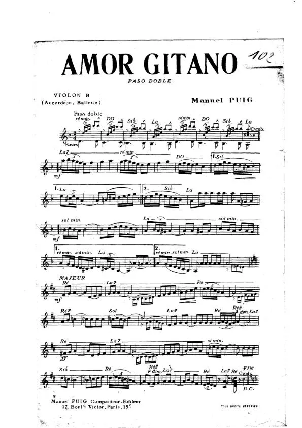 télécharger la partition d'accordéon Amor Gitano (Orchestration) (Paso Doble) au format PDF