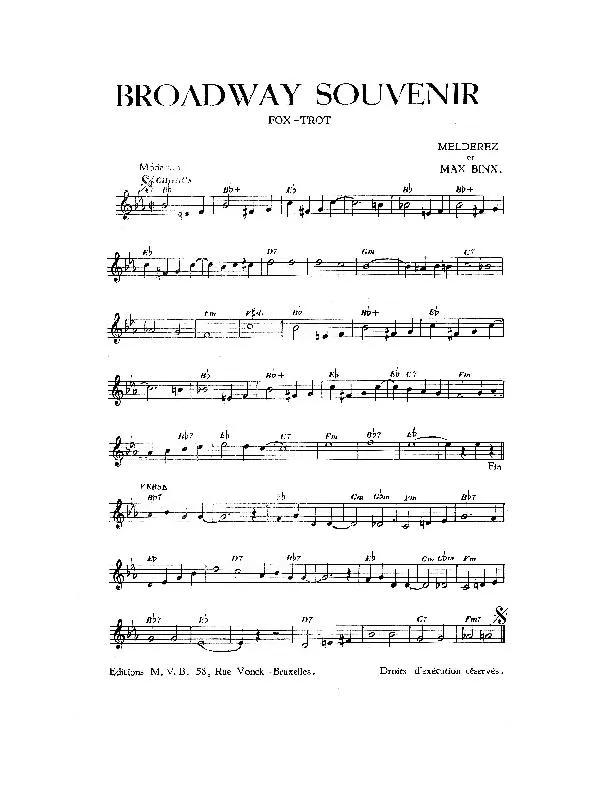 télécharger la partition d'accordéon Broadway Souvenir (Fox Trot) au format PDF
