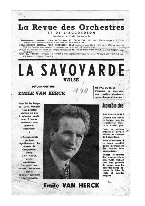 télécharger la partition d'accordéon La Savoyarde (Orchestration) (Valse) au format PDF