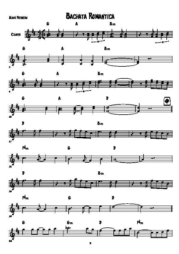 télécharger la partition d'accordéon Bachata Romantica au format PDF