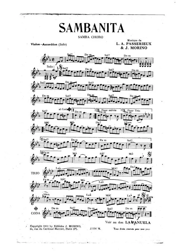 télécharger la partition d'accordéon Sambanita (Orchestration) (Samba Choro) au format PDF