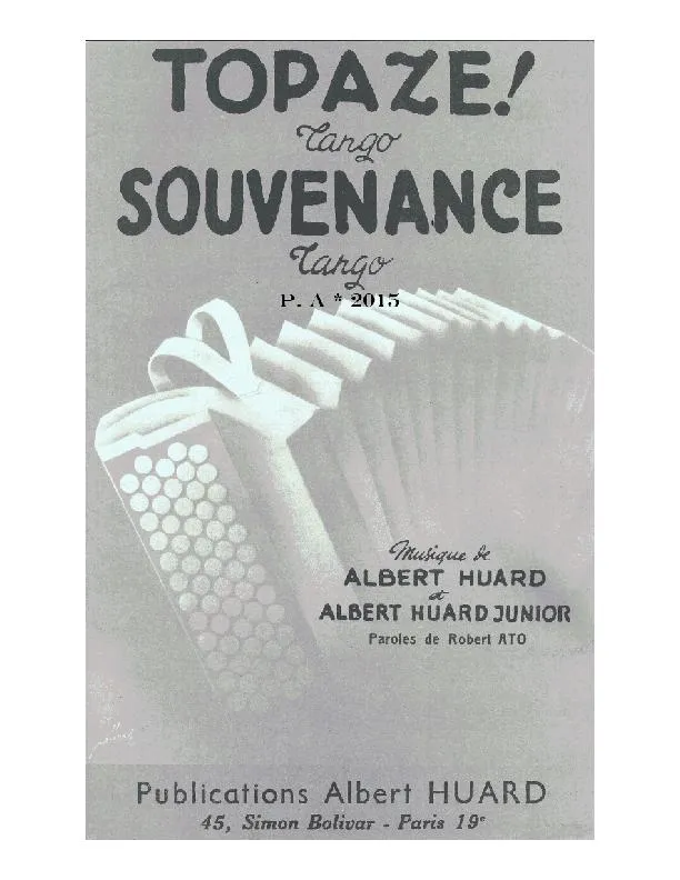 télécharger la partition d'accordéon Souvenance (Orchestration) (Tango) au format PDF