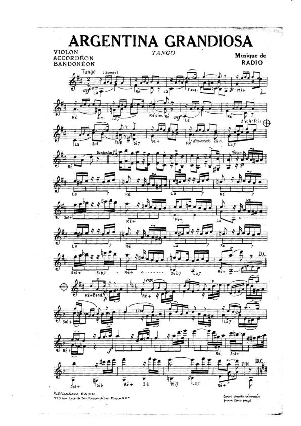 télécharger la partition d'accordéon Argentina grandiosa + Melodia de amor (Tango) au format PDF