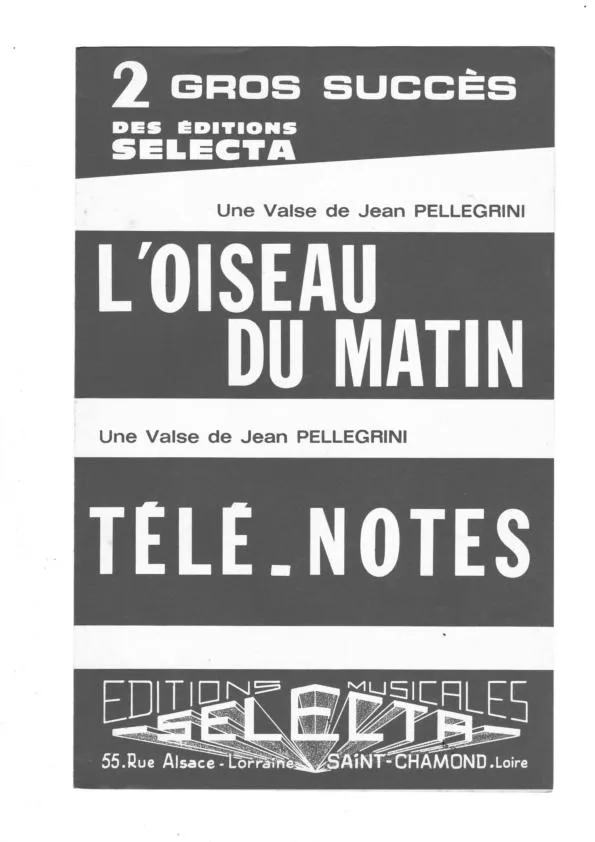 télécharger la partition d'accordéon L'oiseau du matin + Télé Notes (Valses) au format PDF