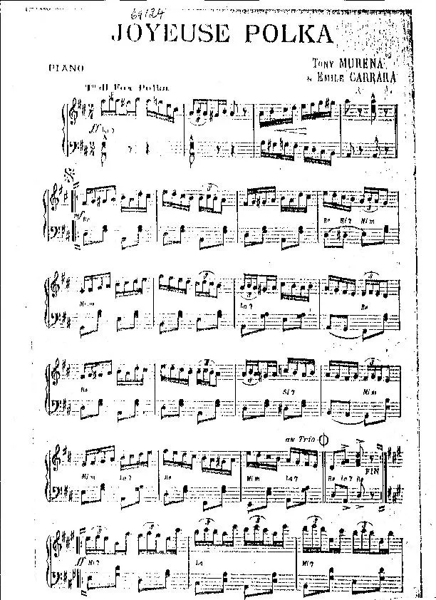 télécharger la partition d'accordéon Joyeuse Polka (Fox Polka) au format PDF