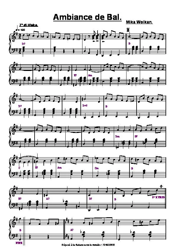 télécharger la partition d'accordéon Ambiance de bal (Valse) au format PDF