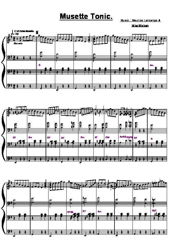 télécharger la partition d'accordéon Musette Tonic (Valse Musette) au format PDF