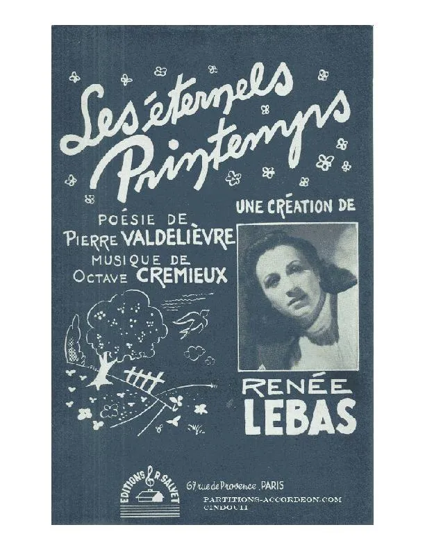 télécharger la partition d'accordéon Les éternels printemps (Chant : Renée Lebas) au format PDF