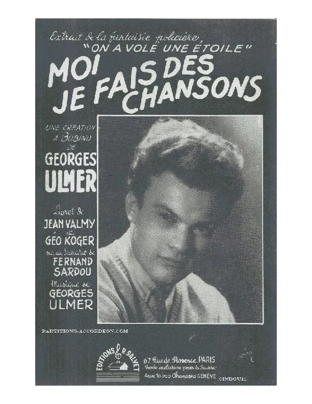 télécharger la partition d'accordéon Moi je fais des chansons (De l'opérette : On a volé une étoile) (Fox Trot) au format PDF