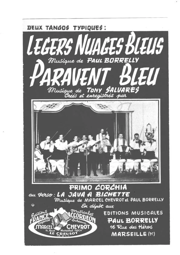 télécharger la partition d'accordéon Paravent Bleu (Tango) au format PDF