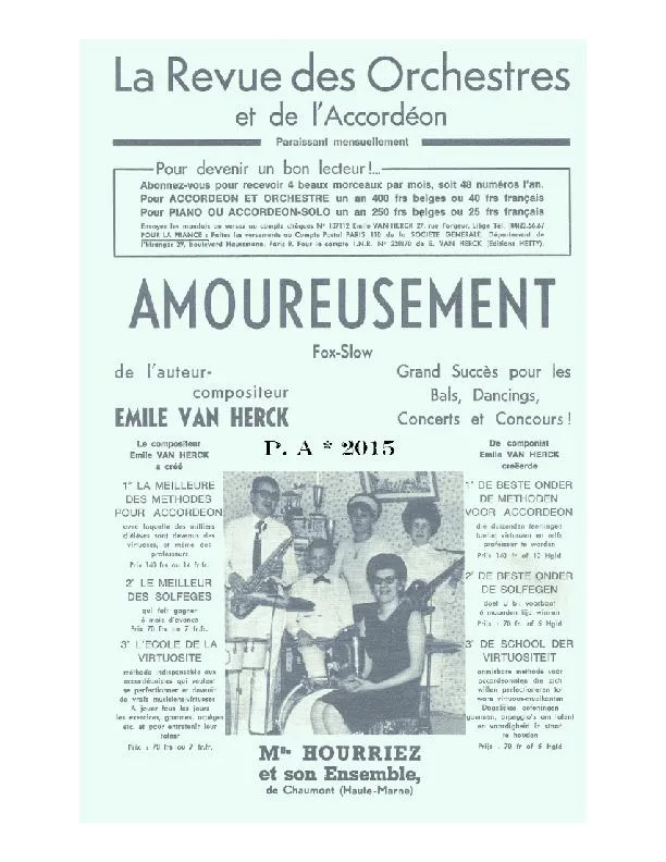 télécharger la partition d'accordéon Amoureusement (Orchestration Complète) (Fox Slow) au format PDF