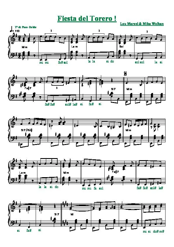 télécharger la partition d'accordéon Fiesta del Torero (Paso Doble) au format PDF