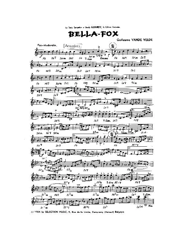 télécharger la partition d'accordéon Bella Fox au format PDF