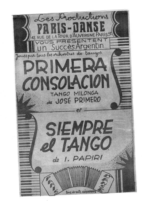 télécharger la partition d'accordéon Primera consolacion (Tango Milonga) au format PDF