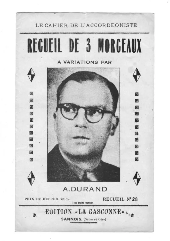 télécharger la partition d'accordéon Le cahier de l'Accordéoniste : Recueil de 3 Morceaux à Variations par André Durand (Recueil n°28) (Suzanne + La buche + Mataro) au format PDF