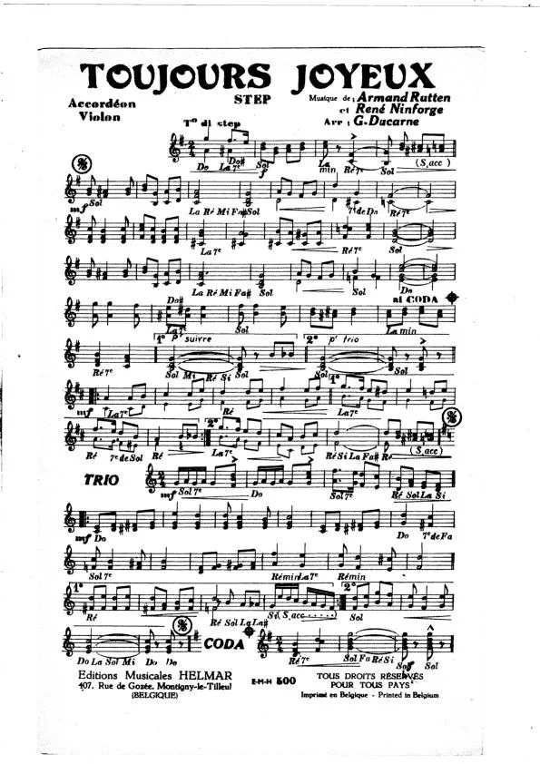 télécharger la partition d'accordéon Toujours Joyeux (Arrangement : Germain Ducarne) (Step) au format PDF