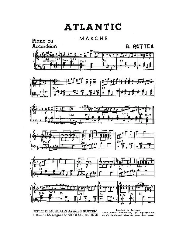 télécharger la partition d'accordéon Atlantic (Marche) au format PDF