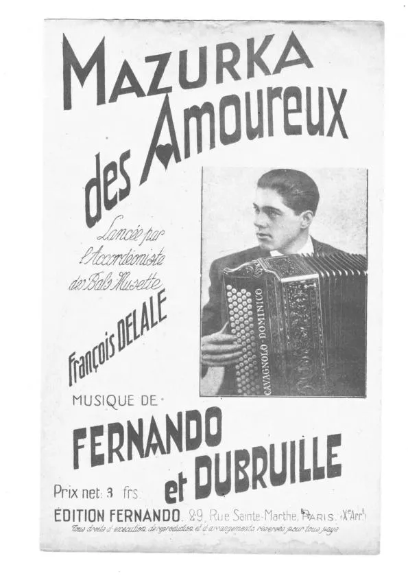 télécharger la partition d'accordéon Mazurka des amoureux au format PDF
