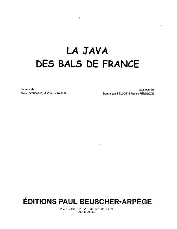 télécharger la partition d'accordéon La java des bals de France au format PDF