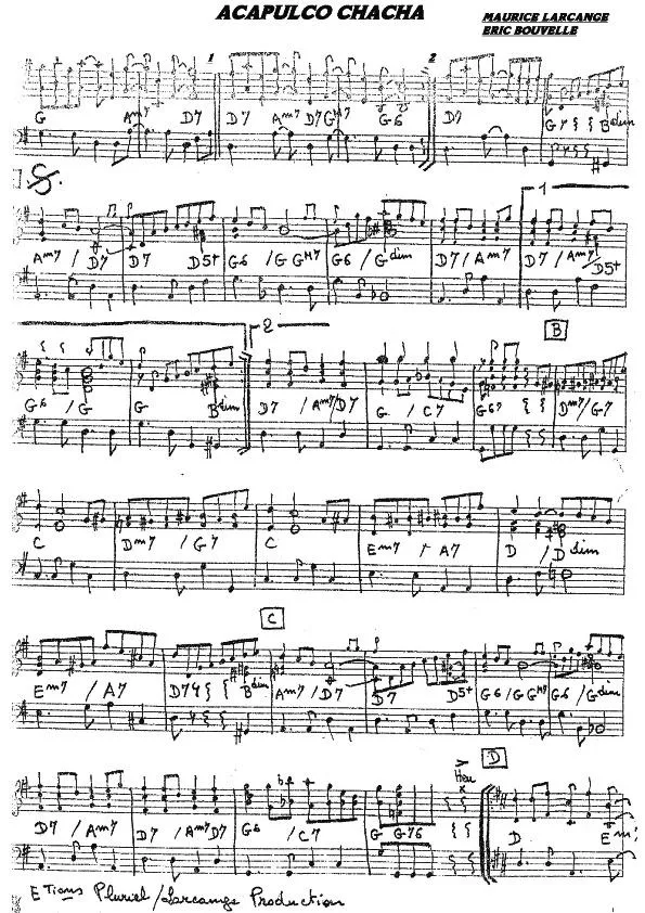 télécharger la partition d'accordéon Acapulco Chacha (Manuscrite) au format PDF