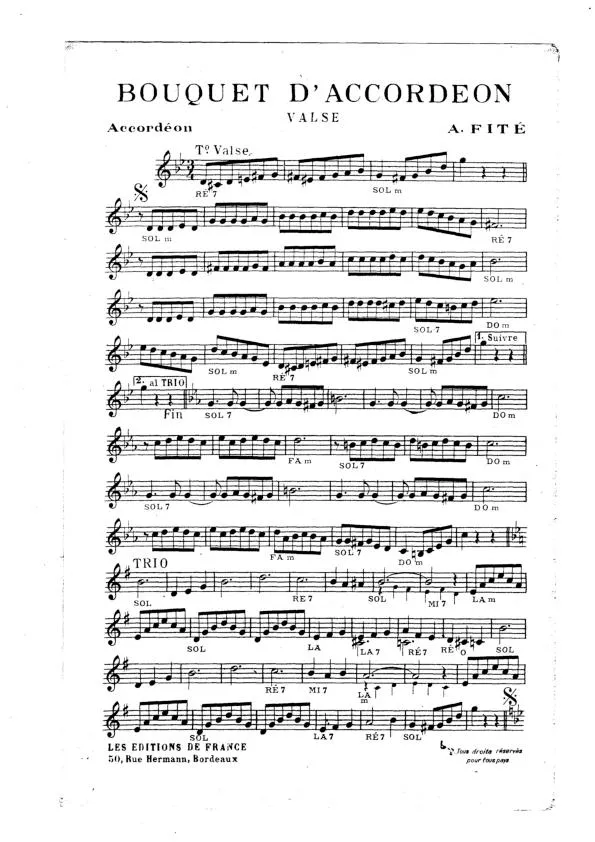 télécharger la partition d'accordéon Bouquet d'accordéon (Valse) au format PDF