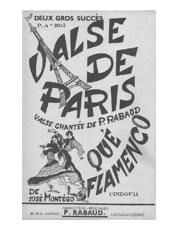 télécharger la partition d'accordéon Valse de Paris au format PDF