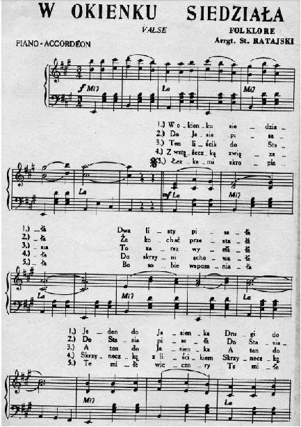 télécharger la partition d'accordéon W Okienku Siedziala (Arrangement : Stanislas Ratajski) (Valse) au format PDF