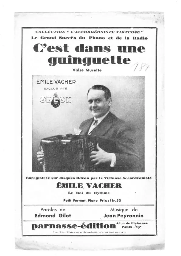 télécharger la partition d'accordéon C'est dans une guinguette (Valse Musette) au format PDF
