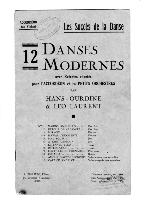 télécharger la partition d'accordéon Recueil : 12 danses modernes au format PDF