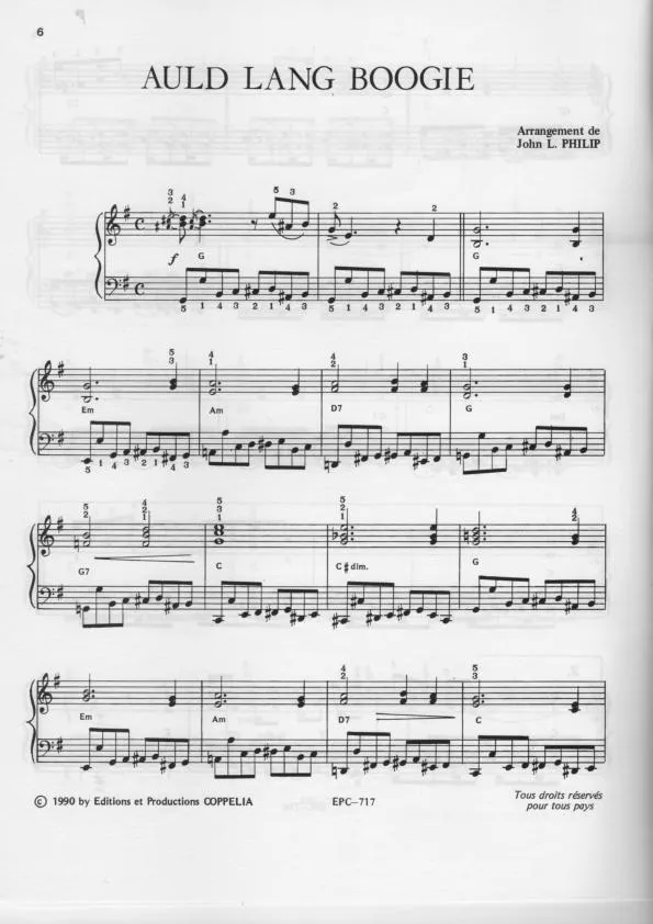 télécharger la partition d'accordéon Auld Lang Boogie au format PDF