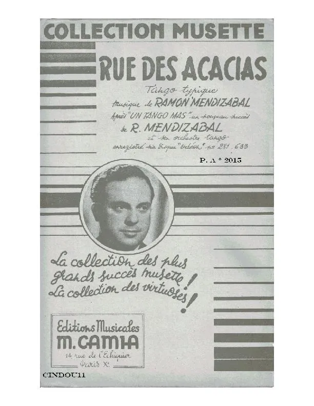 télécharger la partition d'accordéon Rue des Acacias au format PDF