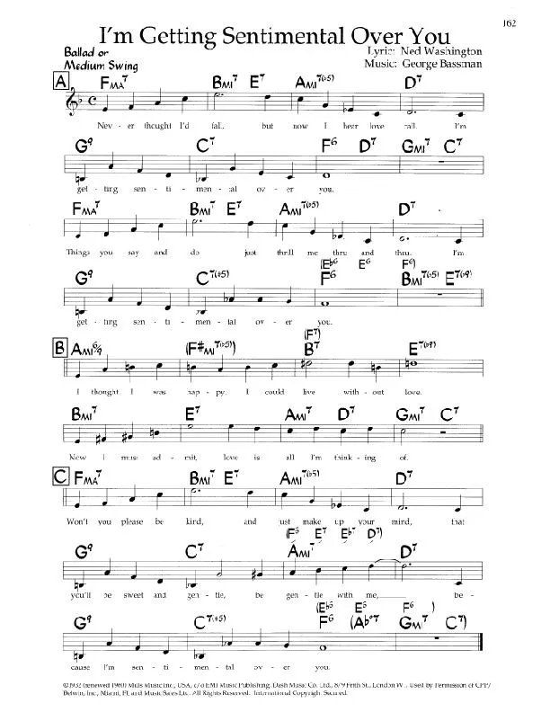 télécharger la partition d'accordéon I'm Getting Sentimental over you (Slow) au format PDF