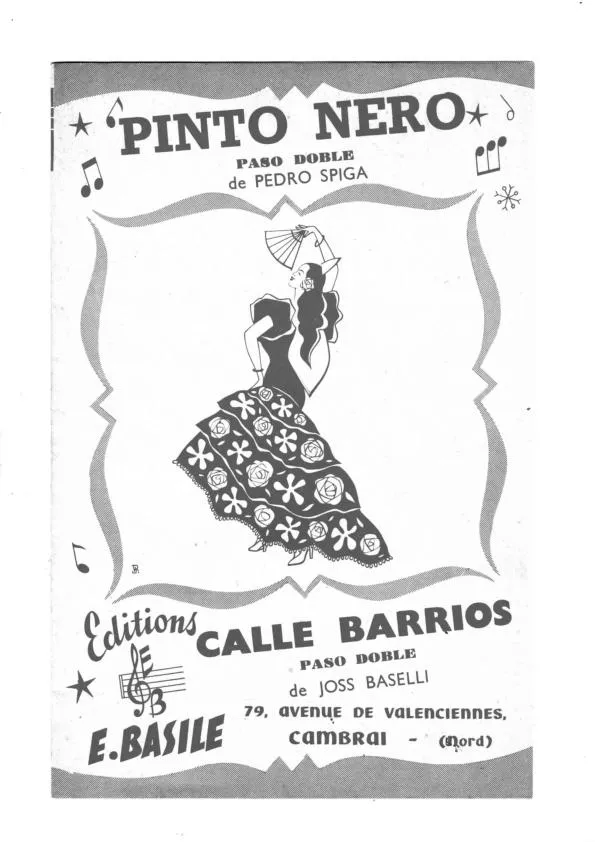 télécharger la partition d'accordéon Pinto Nero + Calle Barrios (Orchestration Complète) (Paso Doble) au format PDF