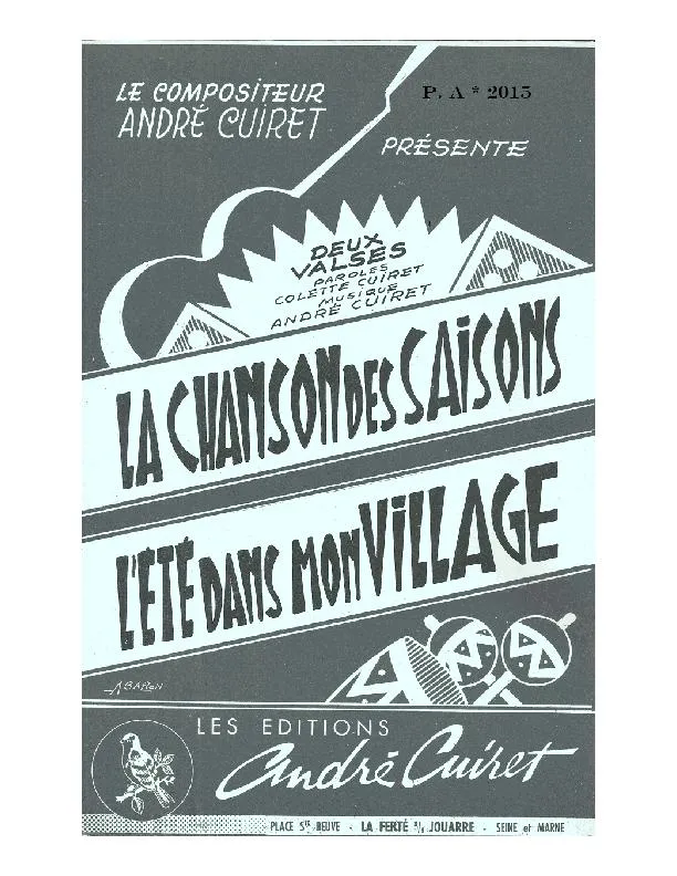 télécharger la partition d'accordéon L'été dans mon village (Orchestration) (Valse) au format PDF