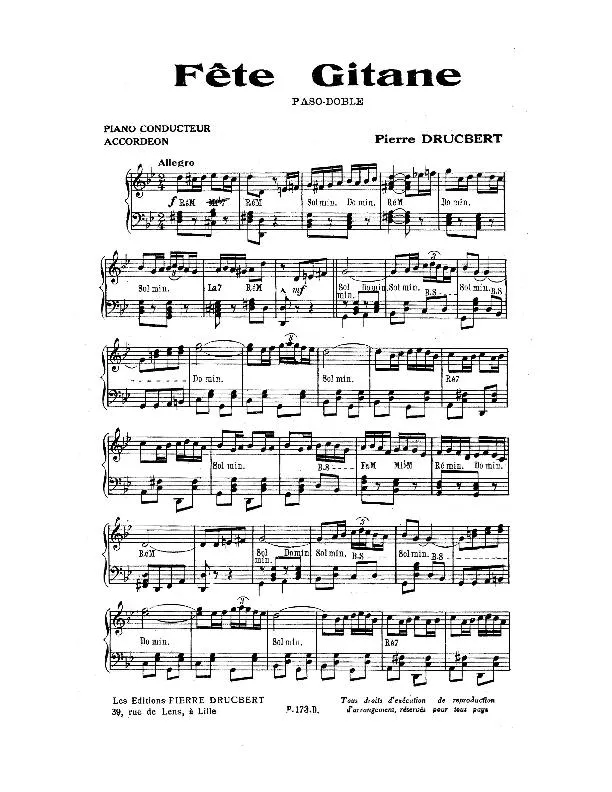 télécharger la partition d'accordéon Fête Gitane (Paso Doble) au format PDF