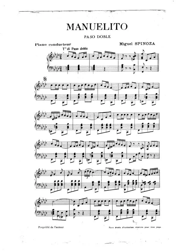 télécharger la partition d'accordéon Manuelito (Paso Doble) au format PDF