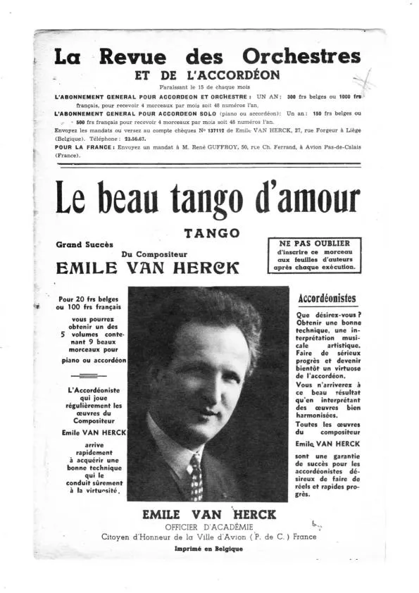 télécharger la partition d'accordéon Le beau tango d'amour (Orchestration) au format PDF