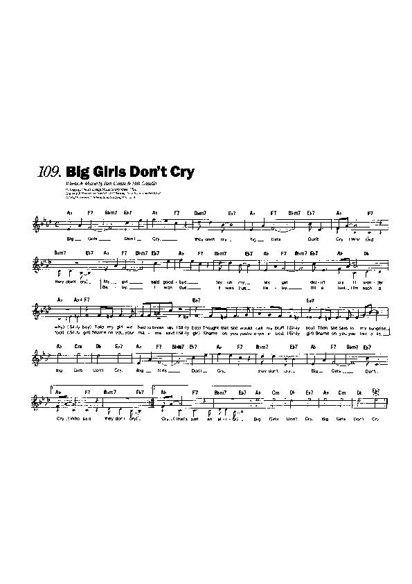 télécharger la partition d'accordéon Big Girls Don't Cry au format PDF