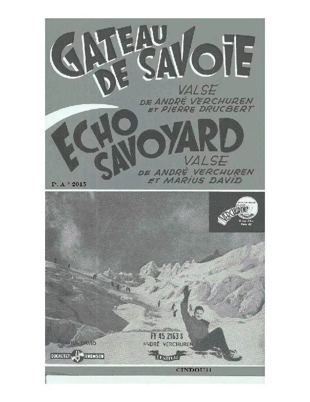 télécharger la partition d'accordéon Gâteau de Savoie (Orchestration) (Valse) au format PDF