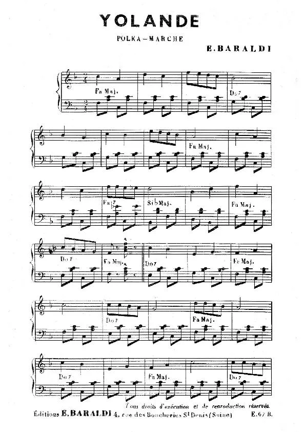télécharger la partition d'accordéon Yolande (Polka Marche) au format PDF