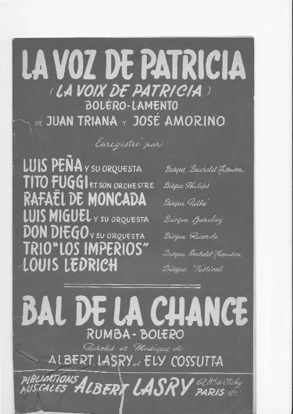 télécharger la partition d'accordéon La voz de Patricia (La voix de Patricia) (Boléro Lamento) au format PDF