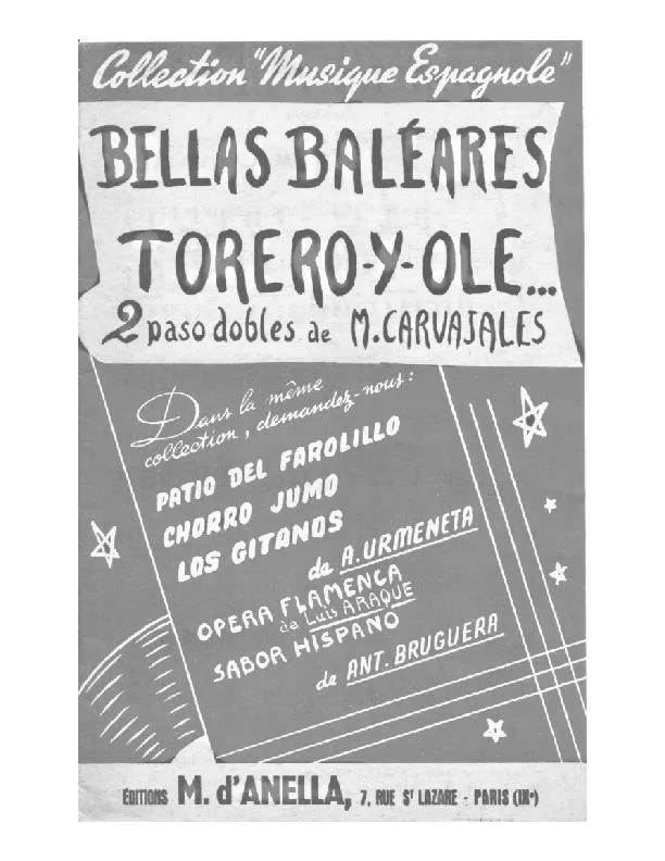 télécharger la partition d'accordéon Bellas Baléares (Orchestration Complète) (Paso Doble) au format PDF