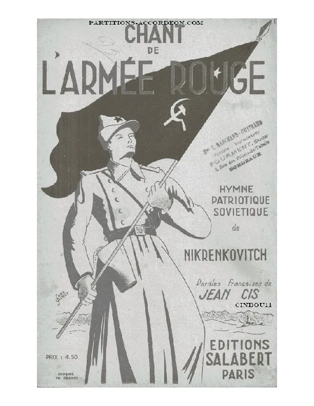 télécharger la partition d'accordéon Chant de l'Armée Rouge (Hymne Patriotique Soviétique) au format PDF